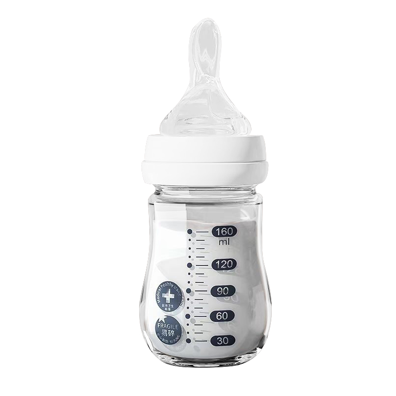 新生婴儿奶瓶玻璃带勺子0-3到6个月宝宝专用喝水喝奶防胀气奶瓶