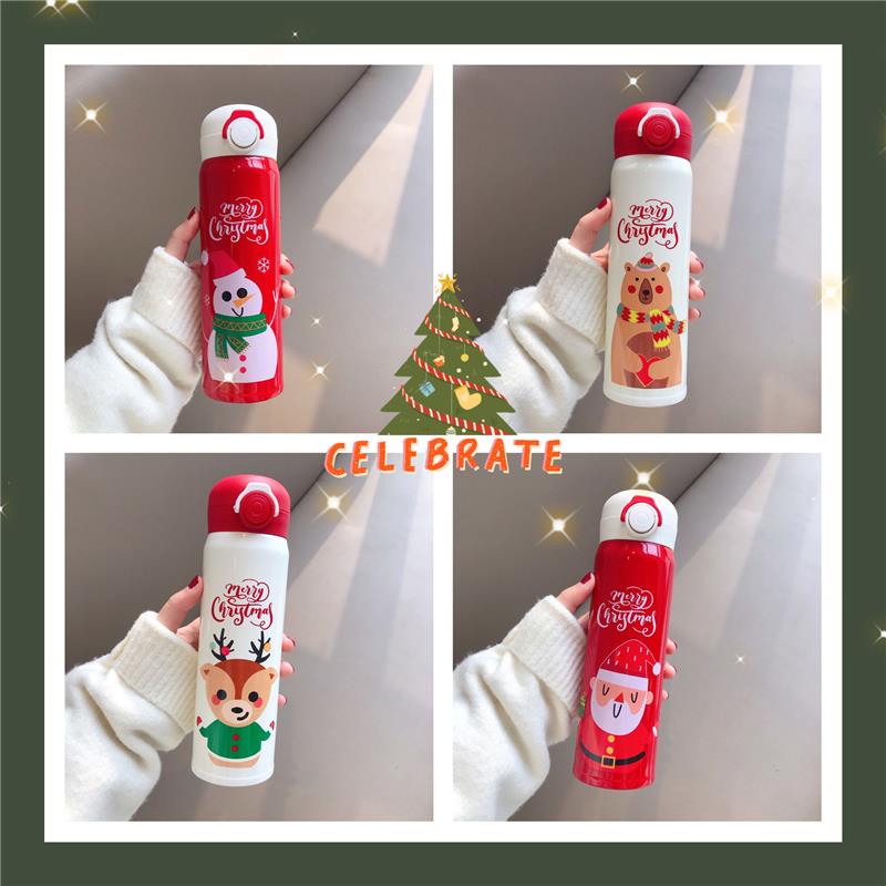 圣诞卡通便携鹿韩版不锈钢水杯礼物麋学生保温杯可爱创意少女心子