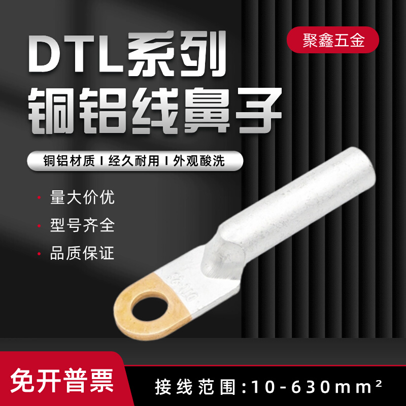DTL16/25/35/70/95/120/185/240平方铜铝线鼻子线耳过渡接线端子