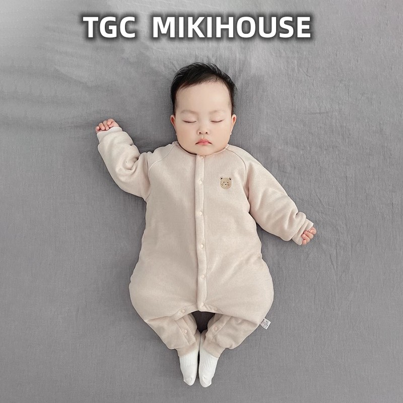 TGC MIKIHOUSE 婴儿连体衣秋冬款保暖夹薄棉新生儿加厚睡衣爬爬服