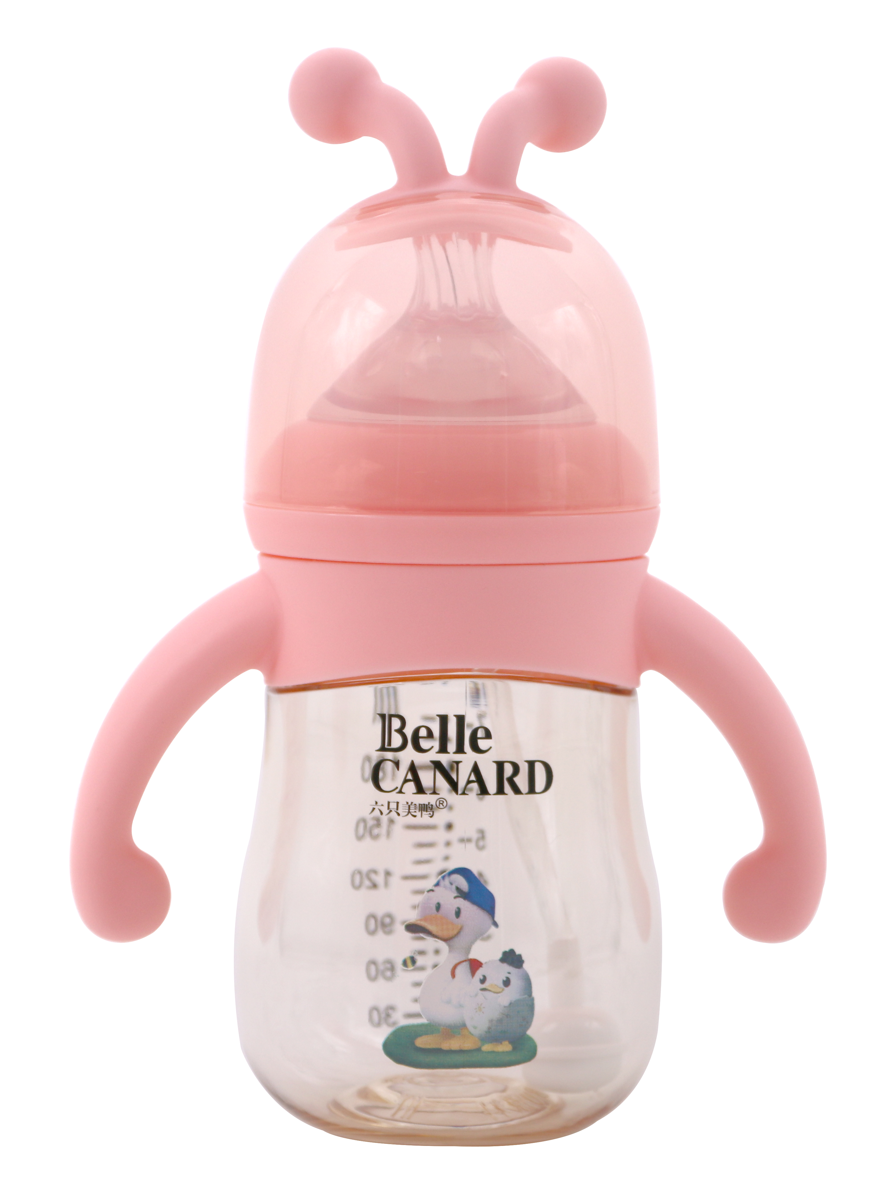 六只美鸭ppsu奶瓶新生婴儿耐摔宽口径防胀气带硅胶手柄吸管奶瓶