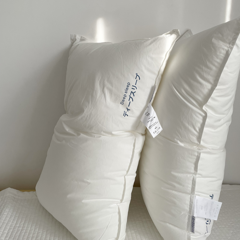 日式全棉一对家用酒店蓬松枕头宿舍单个装枕芯男护颈椎助睡眠整头