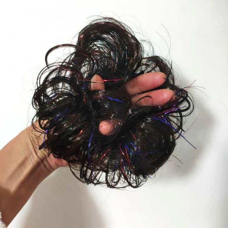 现货速发儿童假发发饰品花苞头发圈表演出头花丸子头发绳盘发器小