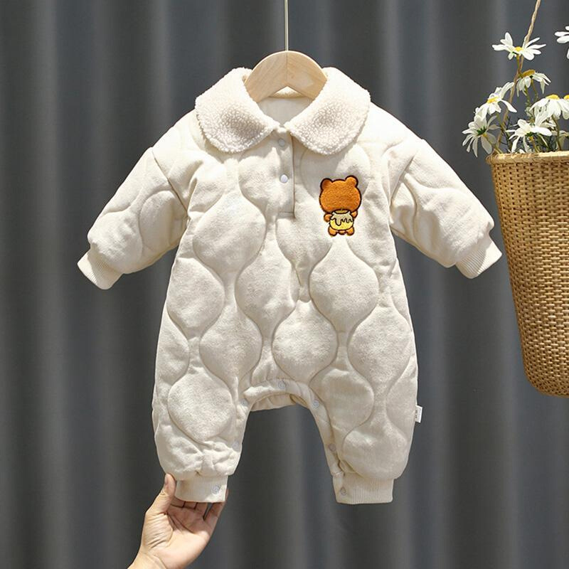 婴儿连体衣保暖加绒套装秋冬季男女宝宝棉服儿童外出抱衣加厚衣服