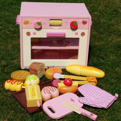 高档新款宝宝礼物面包烤箱制造组女孩男孩过家家木制烤炉玩具厨房