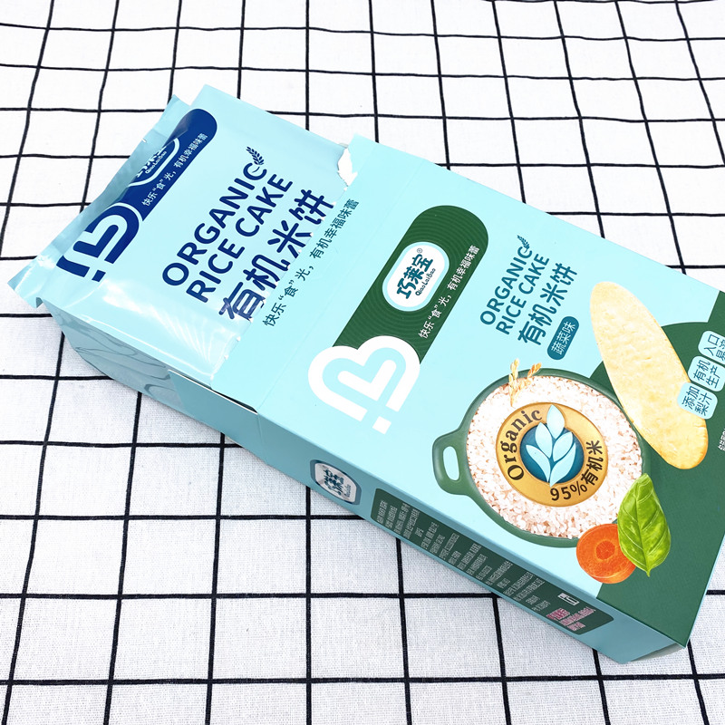 巧莱宝有机米饼50g盒装 原味 水果味 蔬菜味米饼零食 小袋装