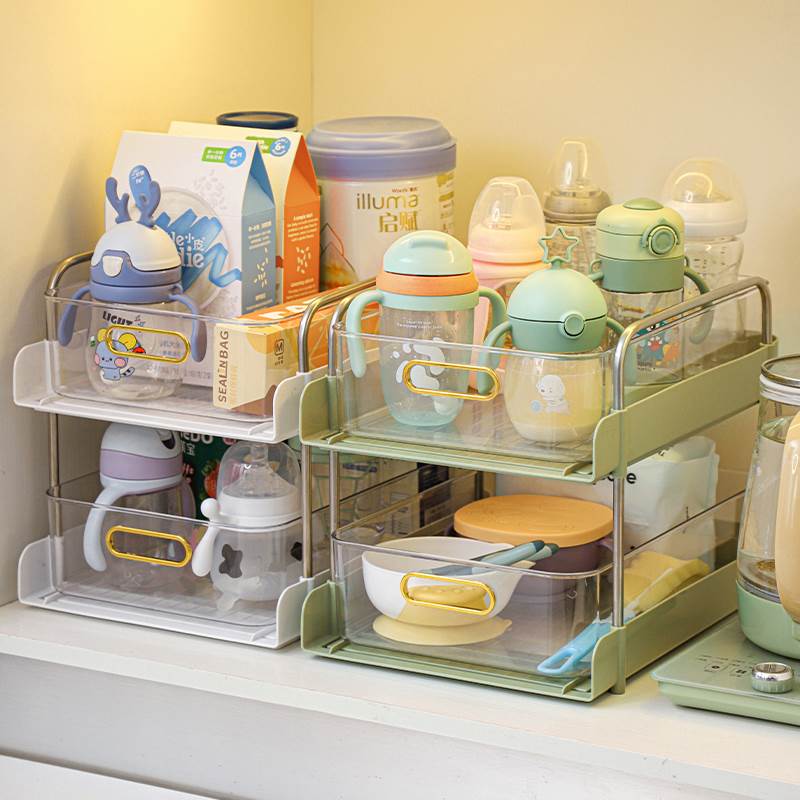 奶瓶收纳婴儿用品置物架宝宝餐具辅食碗沥干餐桌分层架晾干柜多层