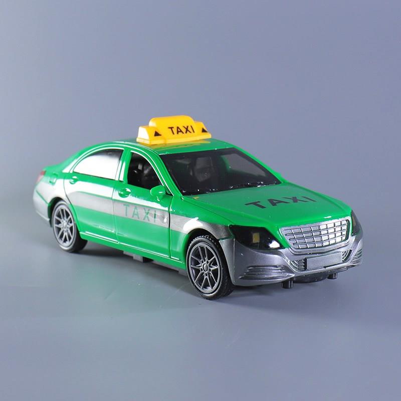 出租车模型儿童双开门玩具车TAXI惯性声光小汽车男孩烤漆版耐摔车