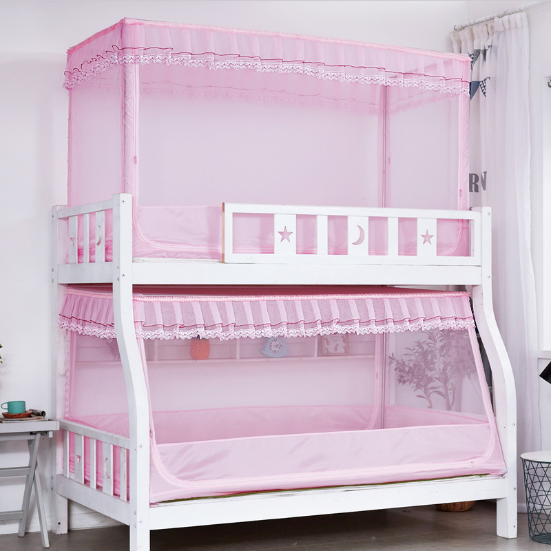 子母床蚊帐上下铺梯形1.5米1.2m儿童床上下床双层床带支架可伸缩