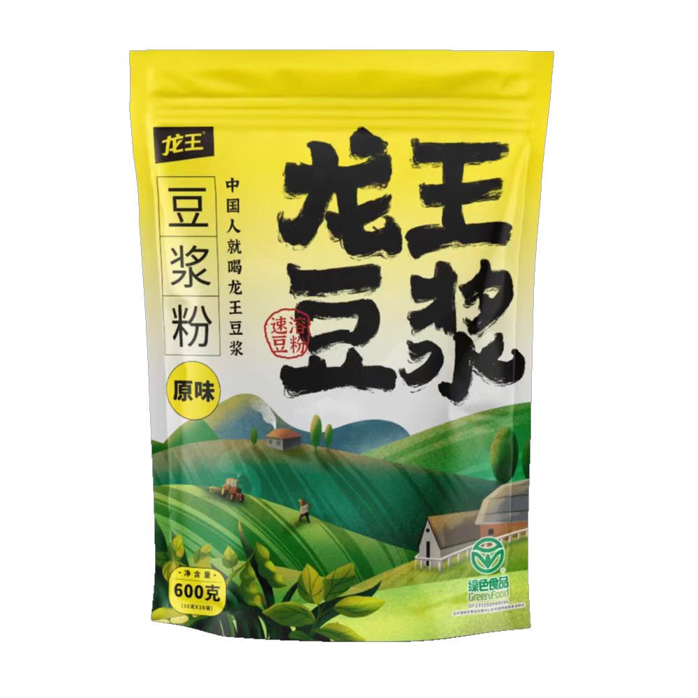 龙王豆浆粉600g/袋原味速溶冲饮商用家用豆粉独立小包装30*20包