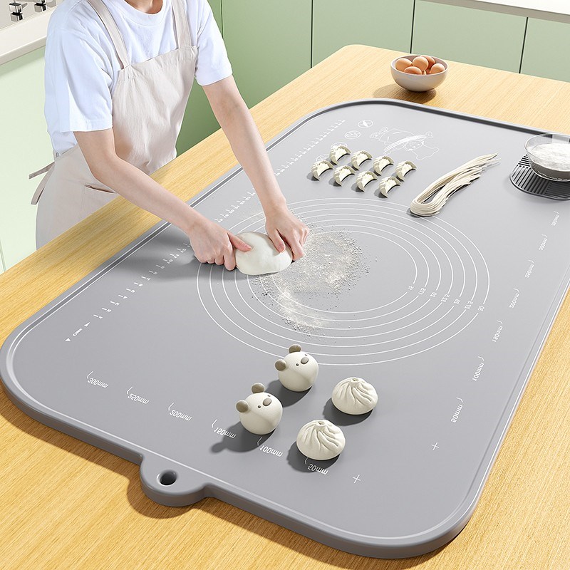 食品级硅胶揉面垫案板家用加厚母婴级厨房大号烘焙垫擀面杖和面垫