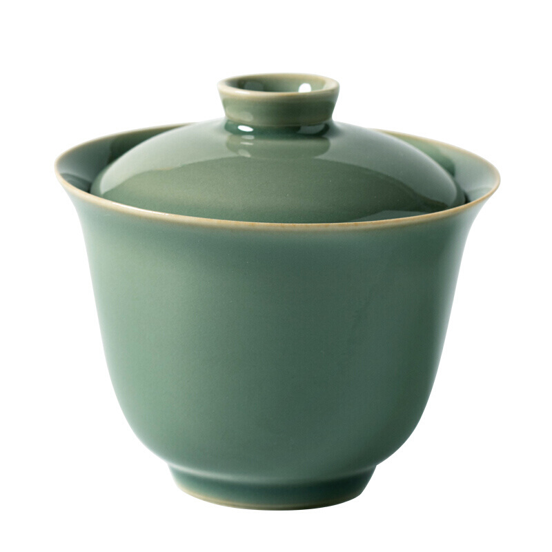 饮致越窑青瓷盖碗日式复古功夫茶具茶杯家用手工陶瓷茶碗单个防烫