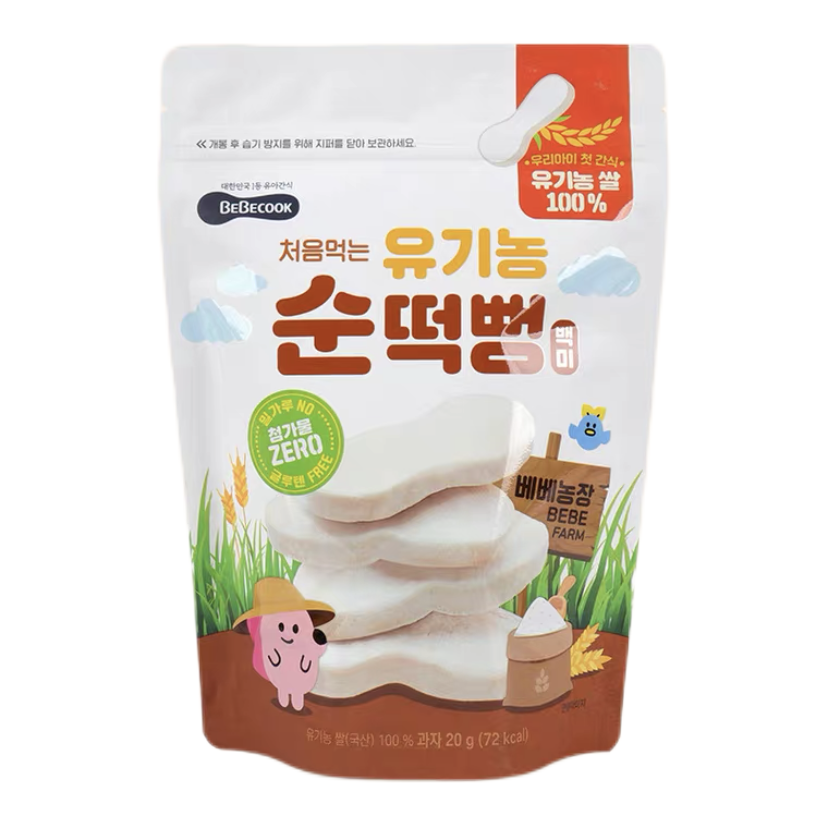 韩国BEBECOOK 原味纯米饼儿童磨牙棒宝宝零食