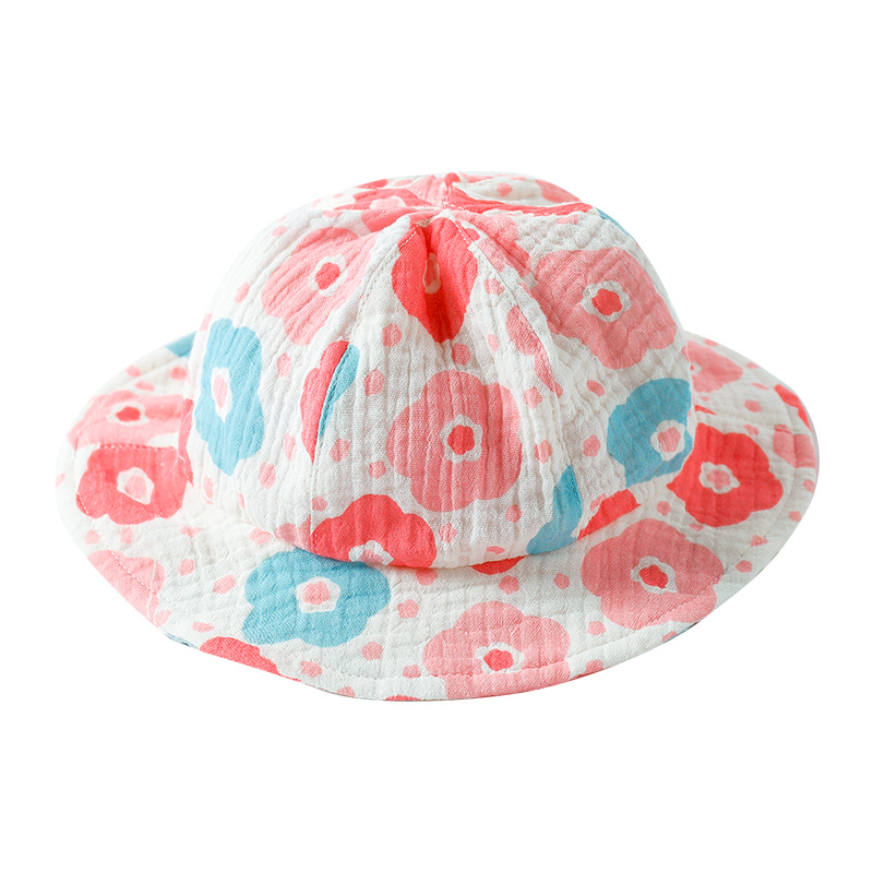 婴儿帽子夏季薄款新生儿太阳帽防晒帽渔夫帽纯棉0-3月宝宝遮阳帽
