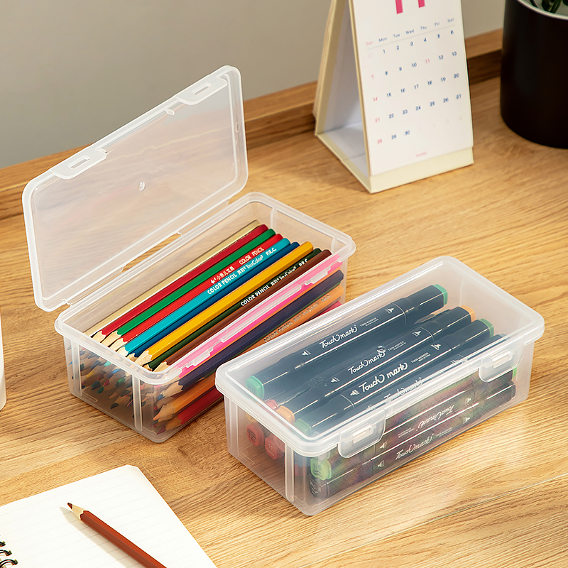 彩笔收纳盒钢笔画笔儿童油画棒整理装铅笔盒子小学生美术生文具盒