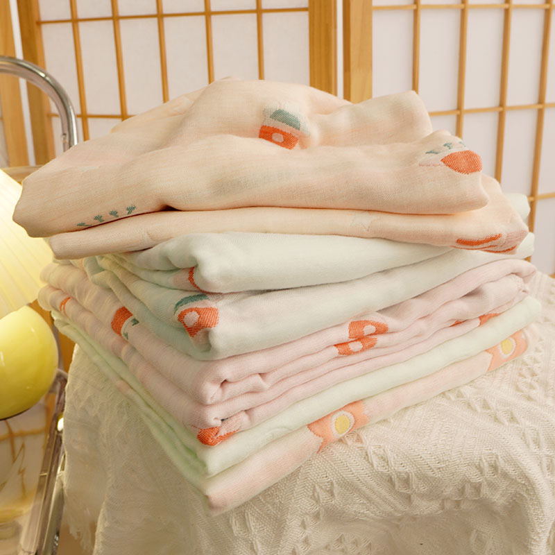新生儿超柔纱布浴巾春秋夏季冬季四层纯棉洗婴儿盖毯包被吸水透气