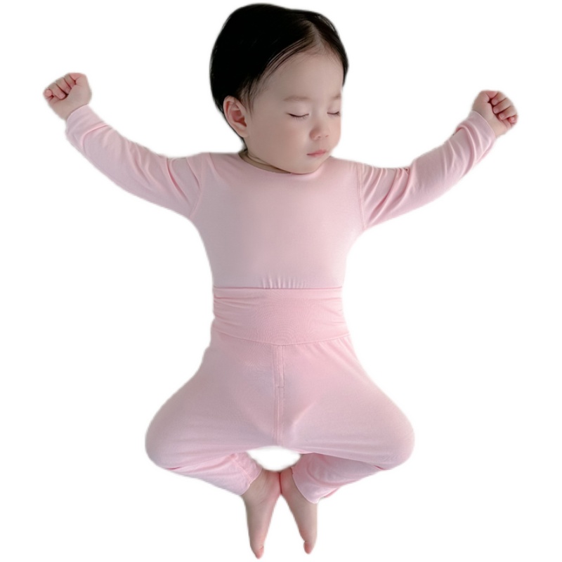 宝宝婴儿睡衣秋衣套装莫代尔夏薄儿童分体高腰长袖空调衣服家居服