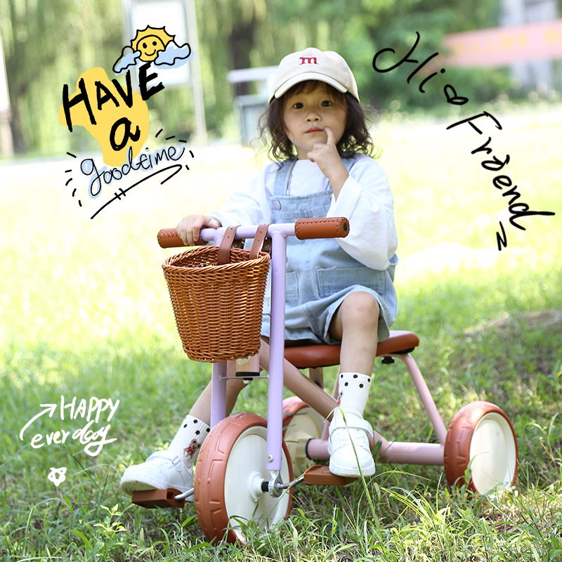 儿童三轮车脚踏车3-4-5岁宝宝复古自行车童车小孩玩具可坐单车