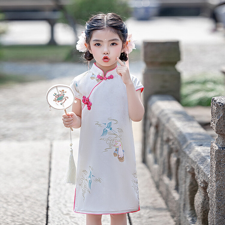 女童旗袍汉服新中式裙装夏季新款儿童国风唐装女孩民族风国学古装
