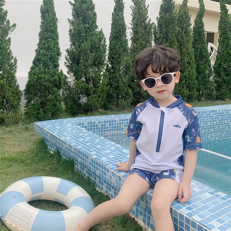 。宝宝泳衣男宝男孩子2023新款男童分体夏季泳装套装温泉游泳儿童