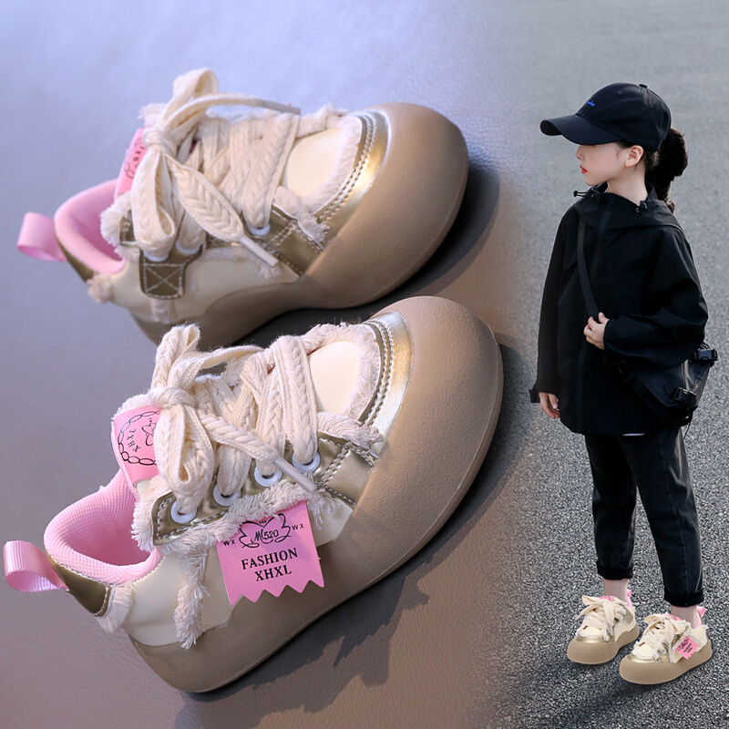 女童鞋子时尚板鞋24春秋季新款韩版儿童软底休闲鞋小女孩面包鞋