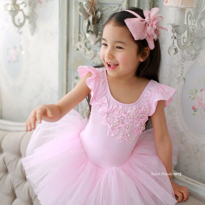 韩国进口正品儿童舞蹈练功服芭蕾裙女孩少儿宝宝演出跳舞蓬蓬纱裙