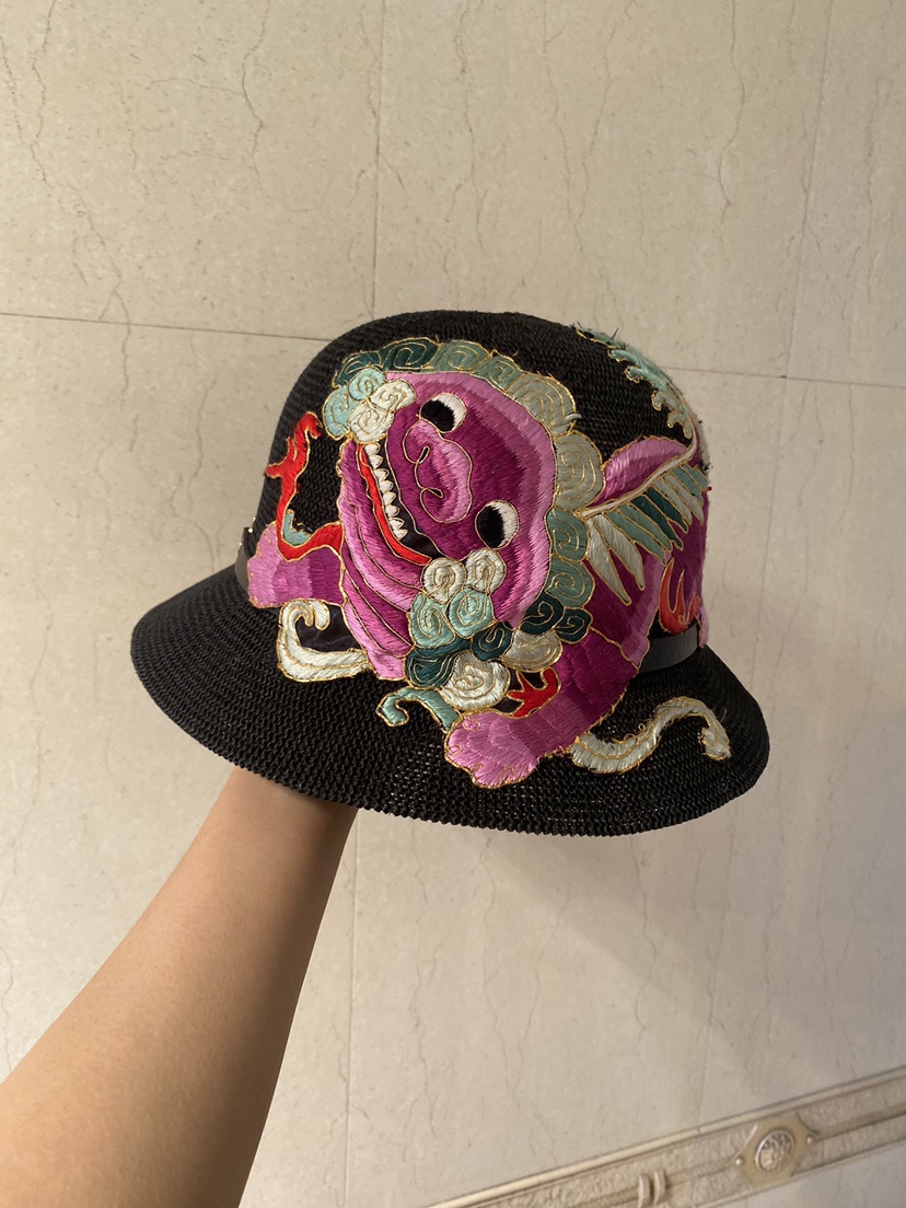 民族风手工老绣个性时尚设计款遮阳帽