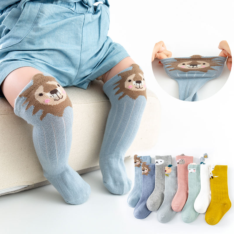 婴儿春秋冬季宝宝长筒袜过膝护膝中高筒幼儿新生儿男女童松口袜子