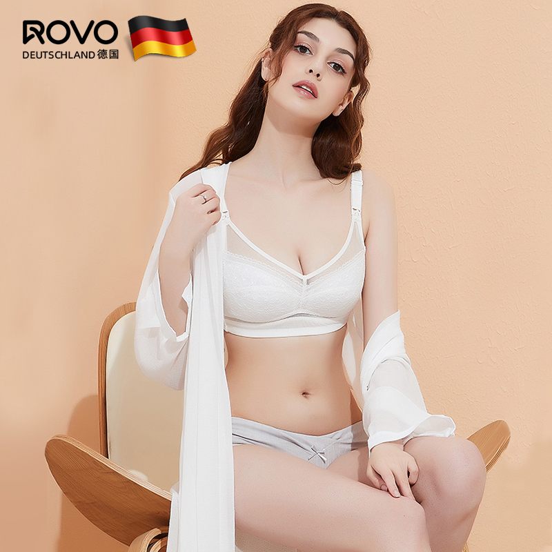 ROVO哺乳内衣孕妇文胸聚拢防下垂怀孕期夏季薄款超薄产后喂奶胸罩