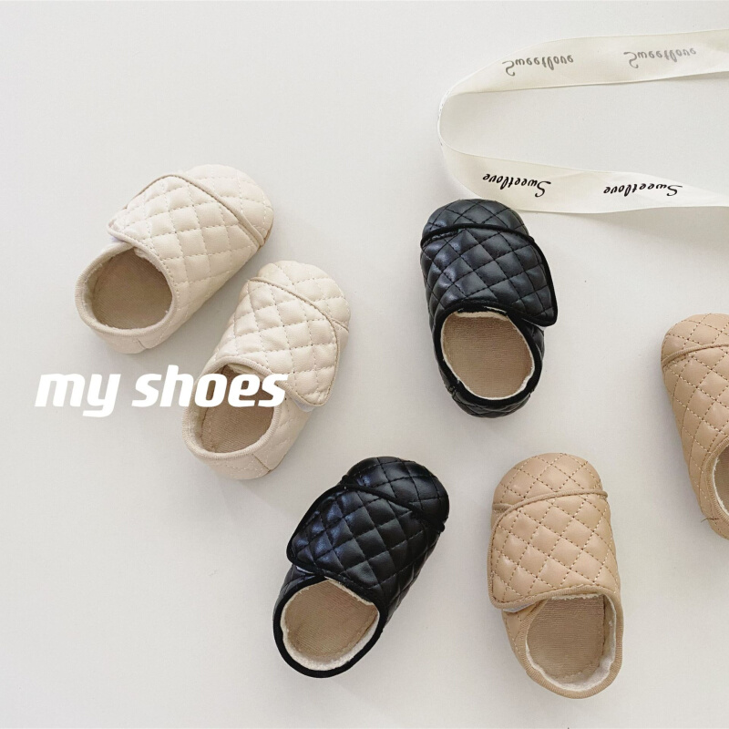 婴儿鞋子秋冬款0-2岁宝宝防滑软底面包鞋新生儿加厚不掉跟小皮鞋