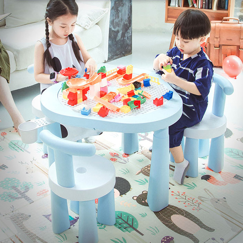 多功能儿童积木桌子宝宝男女孩3-6岁早教学习益智拼装玩具台