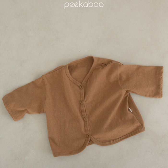韩国进口婴幼童装PEEKABOO简约百搭纯棉薄款长袖防蚊外套空调开衫