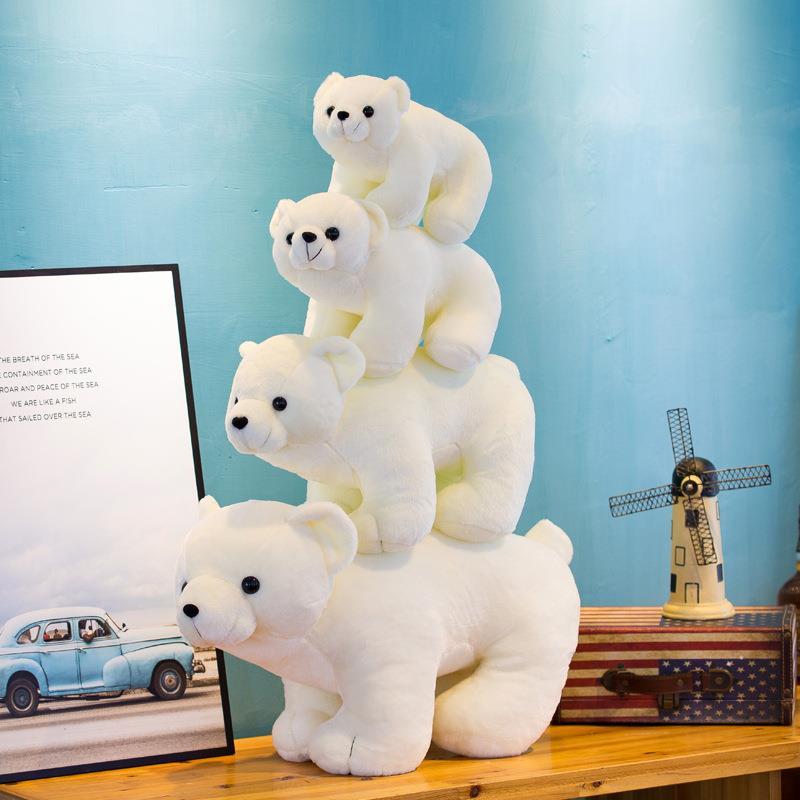 可爱仿真北极熊公仔小白熊布娃娃玩偶毛绒玩具抱枕女生儿童日礼物