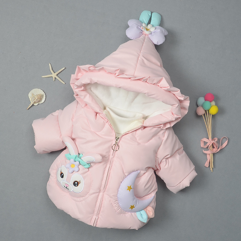 女宝宝棉衣女童冬装洋气棉袄羽绒棉服婴儿童加厚公主外套1-2岁3潮