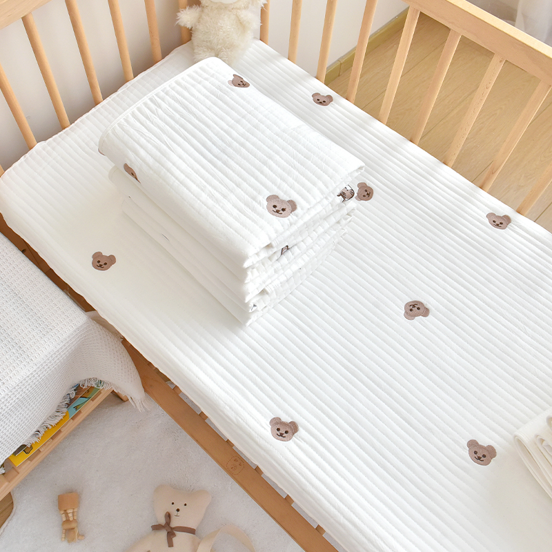 新品婴儿床床笠纯棉a类新生宝宝夹棉ins床单儿童拼接床垫套床罩幼
