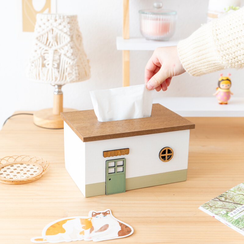 阿楹 可爱卡通款高档纸巾盒客厅餐桌儿童家用创意抽纸奶油风摆件