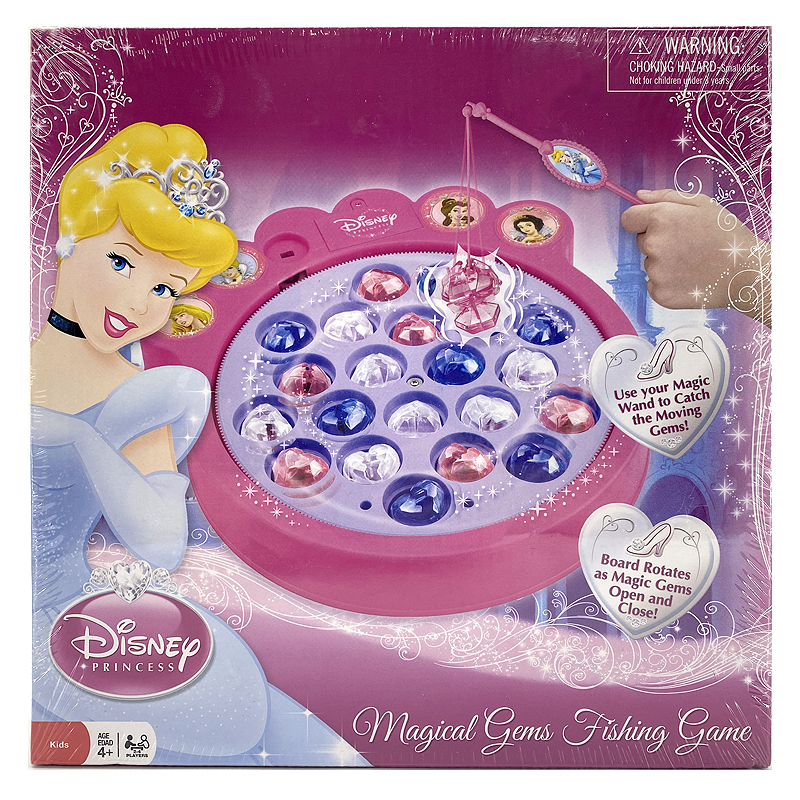 KIDS迪士尼公主神奇宝石电动转盘钓鱼游戏益智儿童亲子聚会桌玩具