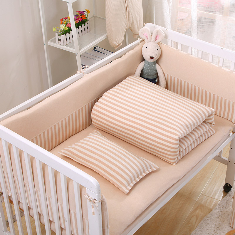 。婴儿床上用品全棉儿童床品宝宝床围栏防撞新生儿被子三件套定做