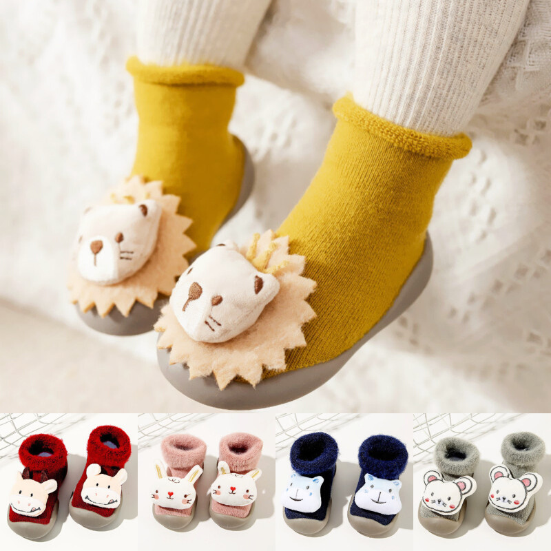 婴儿加绒加厚地板袜鞋宝宝室内防滑软底学步鞋儿童秋冬保暖鞋子袜