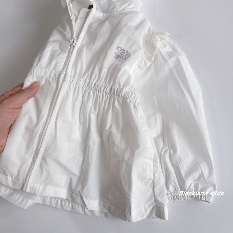 24夏款女童纯白色棉布透气吸汁防晒衣韩国童装儿童宝宝空调衫外套