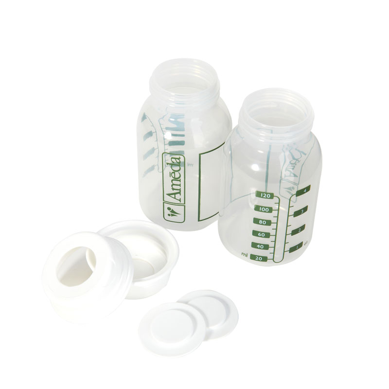 ameda配件阿美达储奶瓶PP奶瓶标准口径奶瓶绿色刻度120ml一个