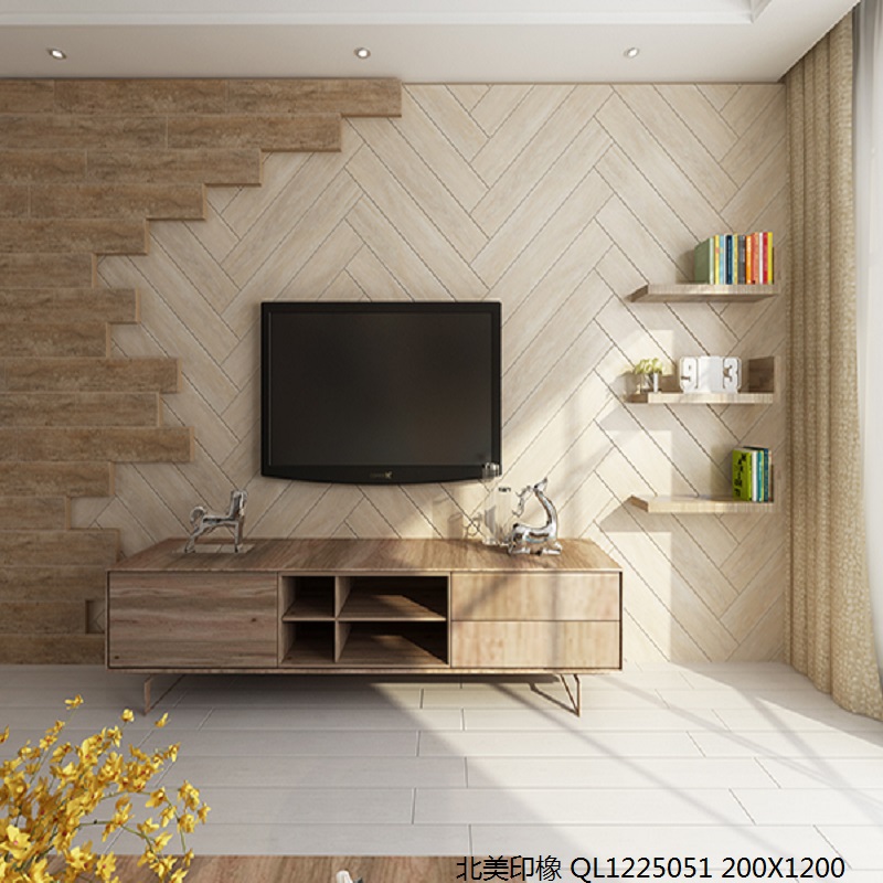 楼兰陶瓷优等品200X1200室内现代简约卧室客厅仿古地砖仿木纹瓷砖