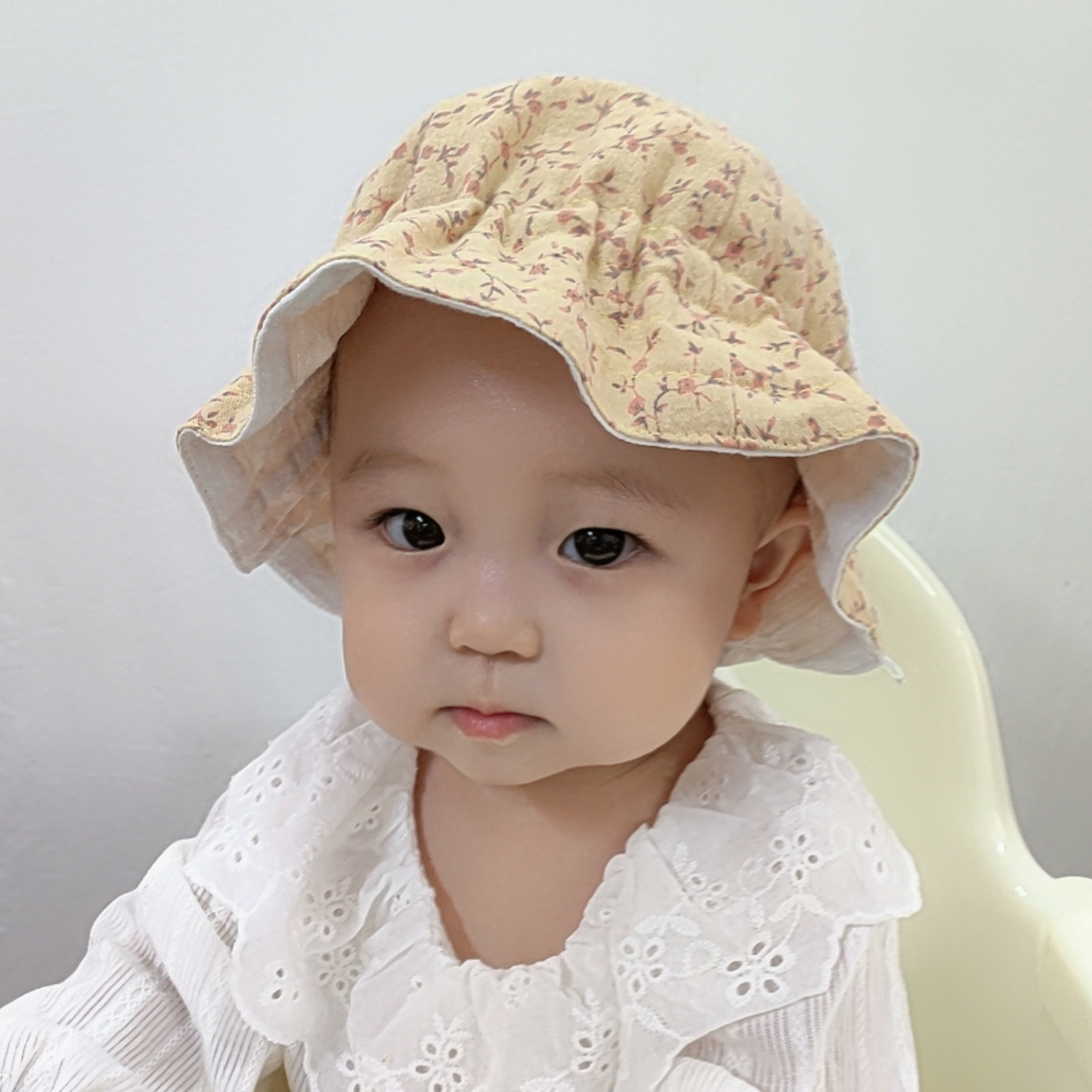 婴儿帽子春秋季纯棉可调节儿童宝宝渔夫帽婴幼儿棉可爱遮阳太阳帽