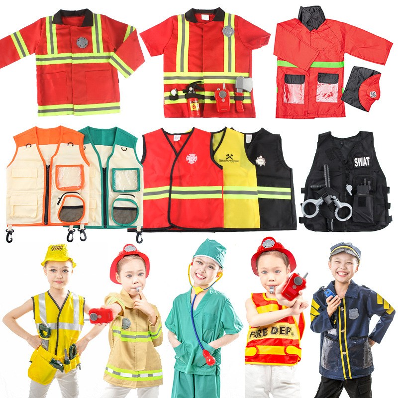 六一儿童消防服装过家家玩具cosplay职业角色扮演服装表演演出服