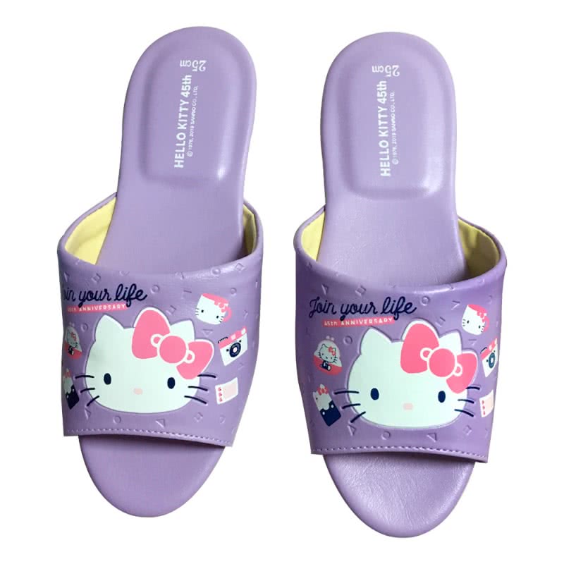 【HELLO KITTY】儿童室内皮拖KT5686-紫色(任选1双) 台湾制 拖鞋