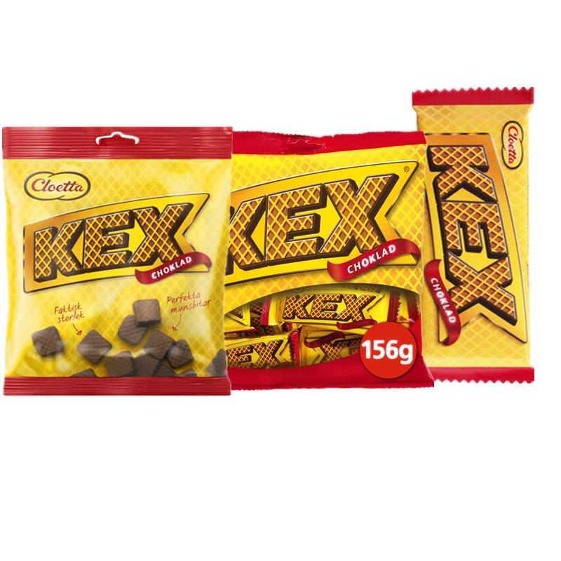 现货瑞典传统老牌cloetta巧克力威化夹心KEX饼干袋装块状北欧零食