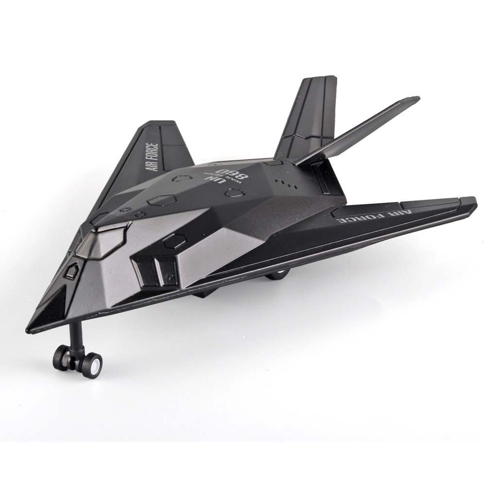 新款 合金F117战斗机回力声光儿童飞机玩具模型独立彩盒跨境