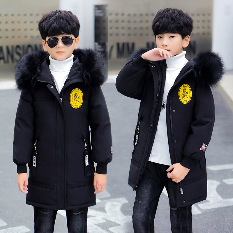 大鹅羽绒服官方旗舰儿童2021新款中长款韩版加厚保暖童装冬季外套