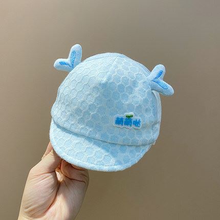 急速发货0一6月婴儿遮阳帽婴儿帽子夏季超薄小月龄鸭舌帽宝宝男宝