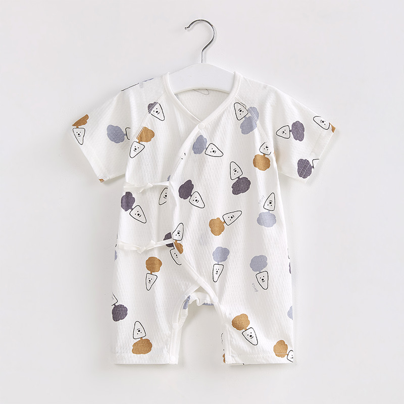 新生婴儿衣服夏季薄款短袖和尚服套装纯棉夏装哈衣男女宝宝连体衣